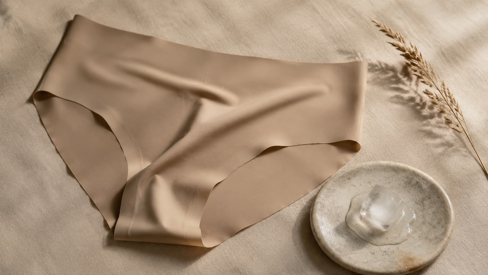 Close-up of smooth ice-silk underwear fabric showing its cool-touch weave